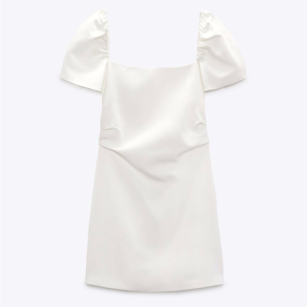 Zara LINEN BLEND SHORT DRESS